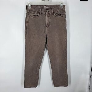 a.n.a. A New Approach Women’s High Rise Straight Leg Jeans Brown Size 8 Stretch